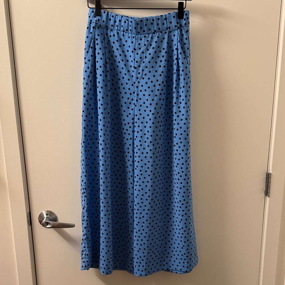 Zara Blue Polka Dot Pants - Elastic Waist